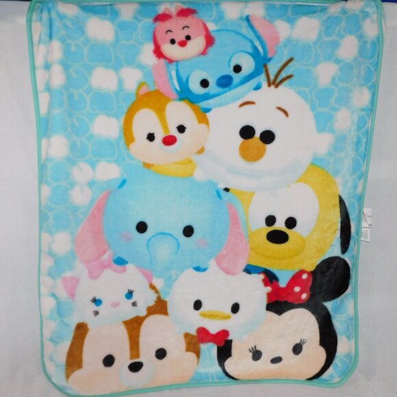 2016 Disney Characters Tsum Tsum Plush Fleece Throw Blanket 41" x 48" - Picture 1 of 7